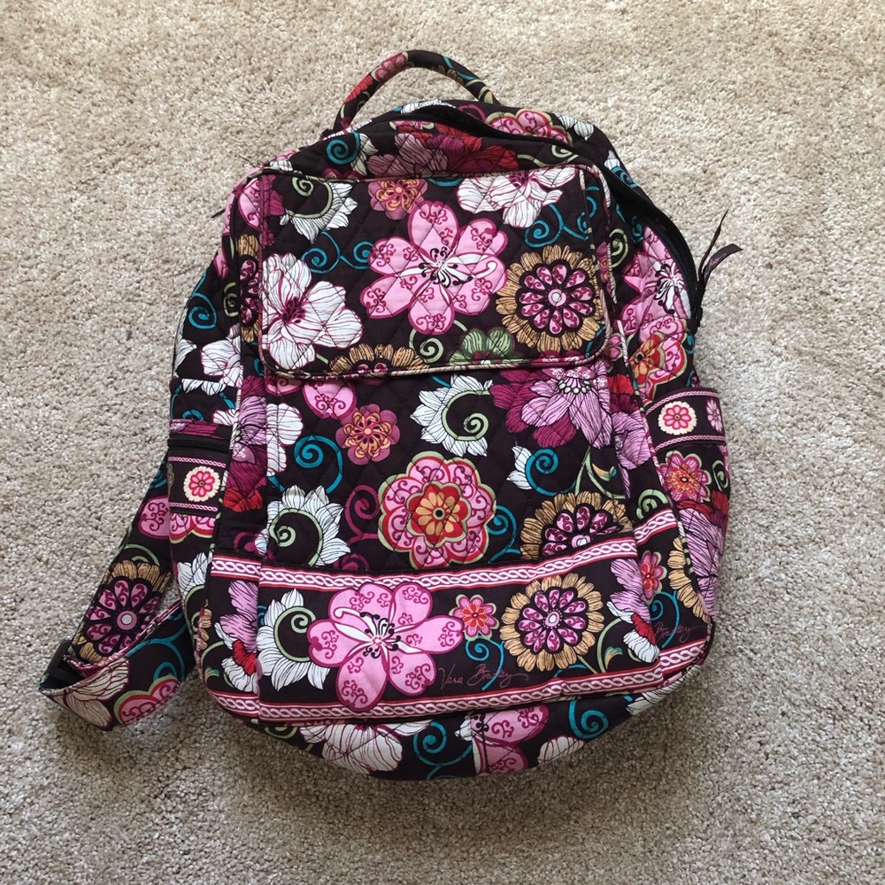 Vera Bradley Brown Floral Small Backpack